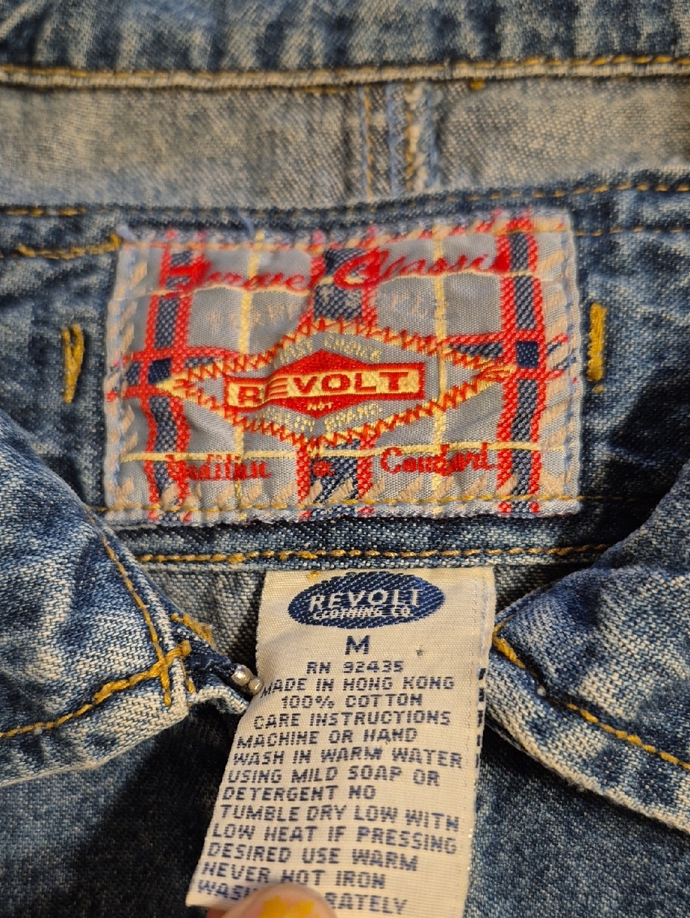 Revolt Clothing Company Blue Denim Jean Jacket 6 Pockets - Picture 6 of 9